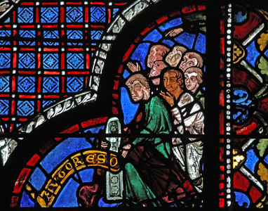 The Good Samaritan window: donors - shoemakers (w44) (stained glass)