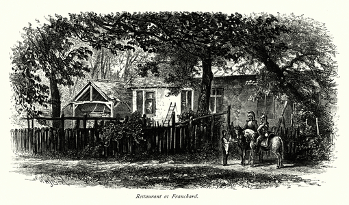Restaurant at Franchard (engraving)