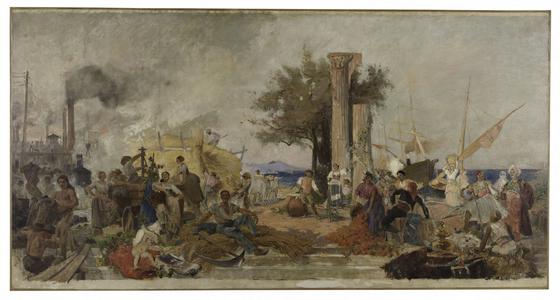 Sketch for the dome of the Paris Bourse du Commerce: Commercial activity in Europe, ca. 1889 (oil on canvas)