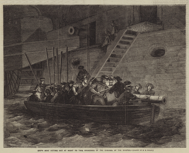 Ship's Boat fitting out at Night to take Soundings of the Channel of the Dnieper (engraving)
