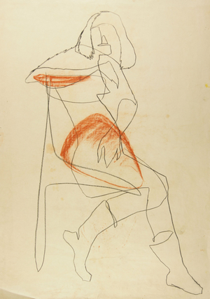 Sketch - Bilyutin's Studio, 1965 (sanguine & pencil on paper)