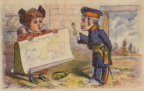 Soldier reading Map (chromolitho)