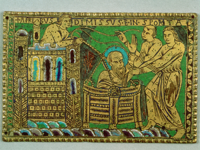 Saint Paul fleeing Damascus in a basket