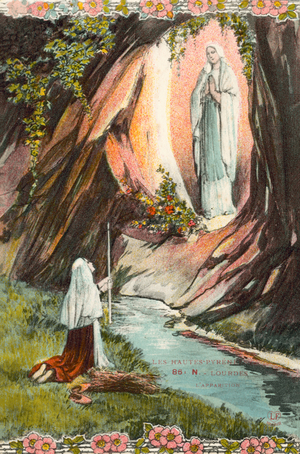 Lourdes: L'Apparition (coloured photo)