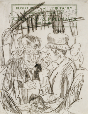 Cafe Life; Cafehausszene, 1920 (black chalk on paper)
