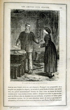 Illustration from Les amours d'un Jesuit by Gustave Graux. (1837-1899).