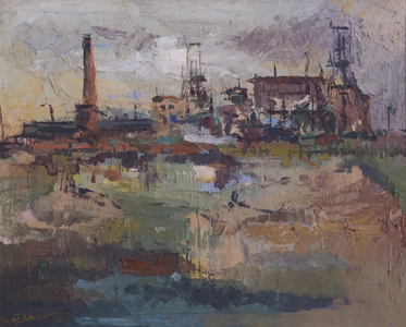 Keresley Colliery, 1958 (oil on board)	