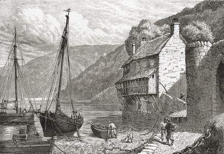 Clovelly Bay, Devon, England in the late 19th century, from Our Own Country published 1898