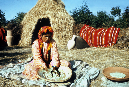 Making and Cooking of Barley Bred in Algeria C. 1965 (photo)