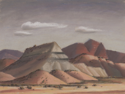 Christmas Mountains (pastel on board)