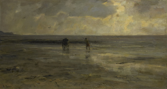 Beach at evening, 1890 (oil on canvas)