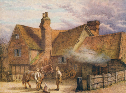 The Old Smithy, Shoreham (colour litho)