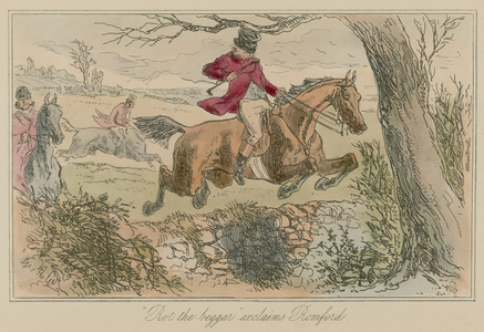 "Rot the Beggar" exclaims Romford (coloured engraving)