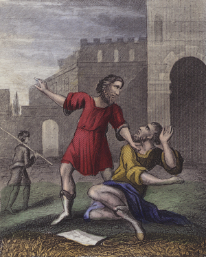 Illustration for Scripture History for the Improvement of Youth, c.1850 (coloured engraving)