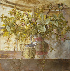 Two jugs and hornbeam, 1998 (Oil on Panel)