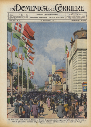 The crowd at the XIX Fiera di Milano (colour litho)