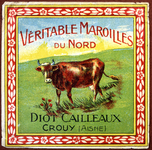 A cow. Label for maroilles cheese, c.1910 (print)