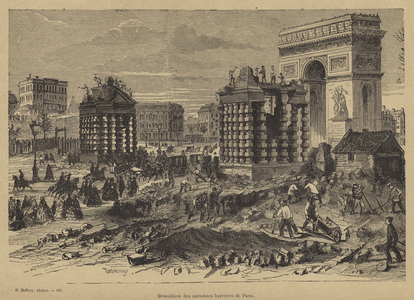 Demolition of the Barriere de l'Etoile, Paris, c1860 (engraving)