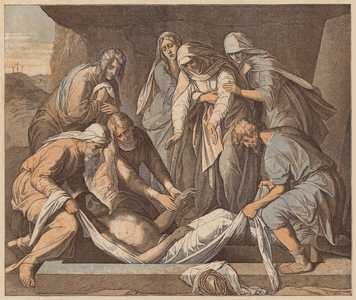 The Entombment of Christ, St John, XIX, 41, 42 (coloured engraving)