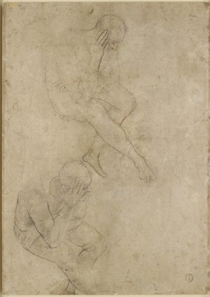 Verso: Two Studies of an elderly Man, c.1519 (black chalk with white heightening and traces of blind stylus)