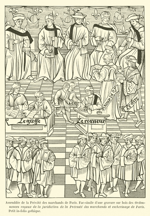 Assemblee de la Prevote des marchands de Paris (engraving)