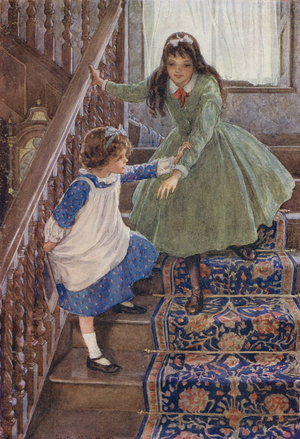 Illustration for What Katy Did At Home (colour litho)