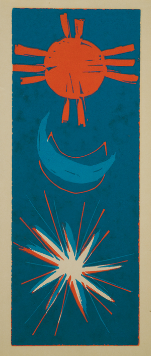 Sun. Moon, Star, 1967 (color block print)