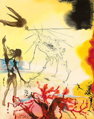 The Famine  (acrylic, watercolour, brush, pen and ink on paper)