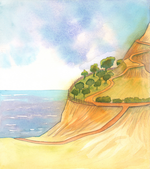 The souls of those who live in serious sin, without following God's laws and the Church's teachings, are like a sea of melting ice, in which there is no hope of life, 2004 (w/c on paper)