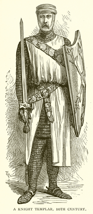 A Knight Templar, 10th Century (engraving)