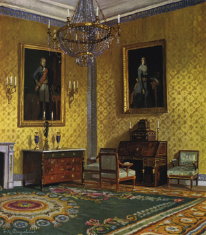 Reception Room in the Residence, Munich, Decorated in the early 19th Century (colour litho)