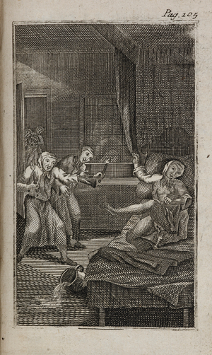 Scantily Clad Woman Disturbed in the Night by Two Men. Venus in the cloister. More commonly known as the Nun in her Smock. Erotic fiction.