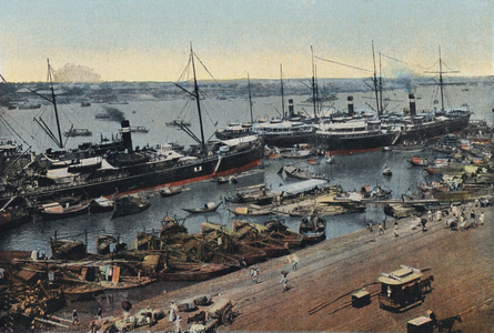 Shipping at Calcutta (coloured photo)