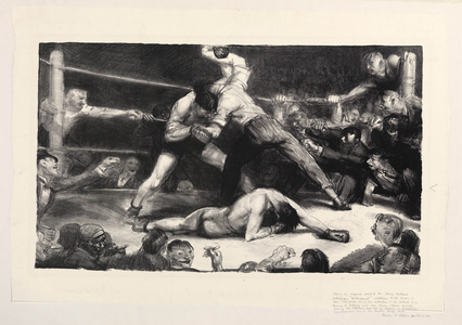 A Knock-Out, First State (Incident of the Ring), 1921 (lithograph on illustration paper)