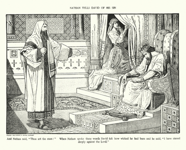 Nathan tells David of his sin (litho)