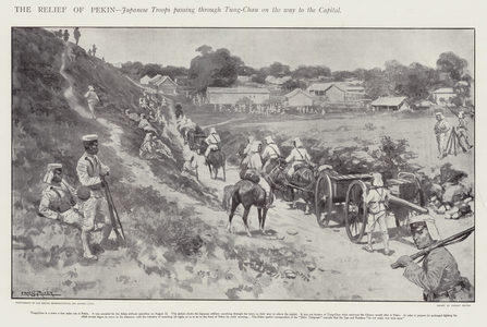 The relief of Peking, Boxer Rebellion (litho)