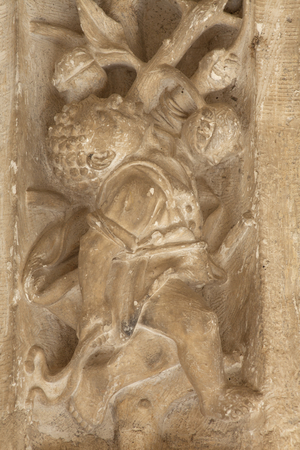 Church (San Juan de los Reyes (former monastery (Monasterio de San Juan de los Reyes). The cloister. Detail. Ornaments. A child. End 15th century.