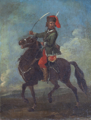 A Mounted Pandour (oil on canvas)