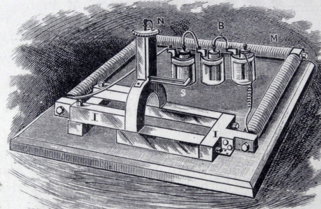 EDISON's balance for testing the magnetic property of metals in order to discover whether or not they would be suitable for use in dynamos.