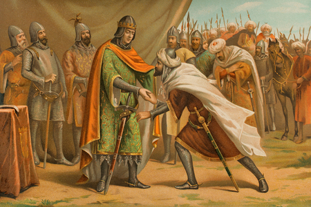 Conquest of al-Andalus by Ferdinand the Saint, 1890 (colour litho)