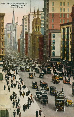 Fifth Avenue and 42nd Street, New York (coloured photo)