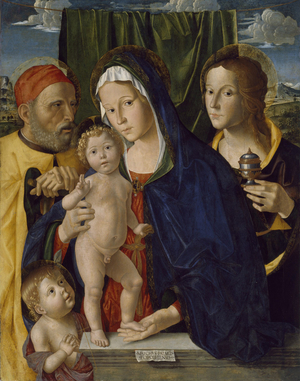The Holy Family with St.John the Baptist and St.Mary, 1500-5 (oil on panel)