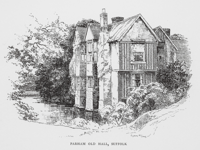 Parham Old Hall, Suffolk (litho)