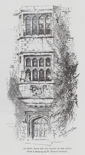 An Oriel from the Old Palace of the Savoy (engraving)