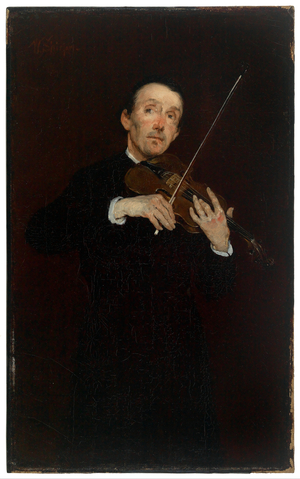 The Violinist (oil on canvas)