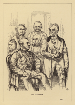 London People, In the Square: Old Gentlemen (engraving)