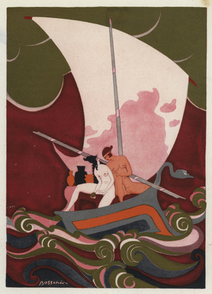 The Love Books of Ovid: When thou sailest the open sea (colour litho)