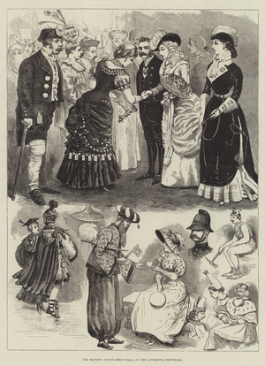 The Mayor's Fancy-Dress Ball at the Liverpool Townhall (engraving)