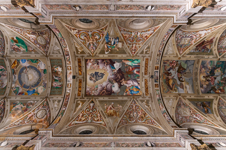 View of the vault of the central nave, Church of San Sigismondo, Cremona, Italy (photo)