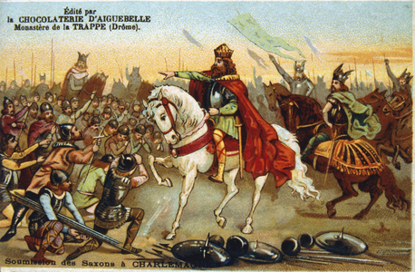 Saxons submitting to Charlemagne (748-814) 777. 19th century (lithograph)